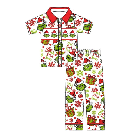 Boys Christmas Grinch  PJ set